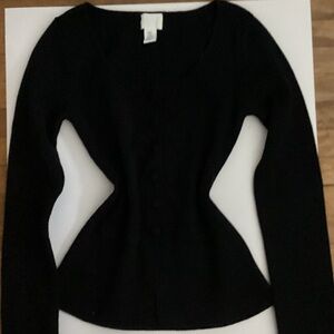 H&M Black Button-Up Cardigan